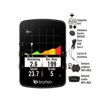 BRYTON CICLOCOMPUTER RIDER 550D CON CADENZA E FASCIA CARDIO