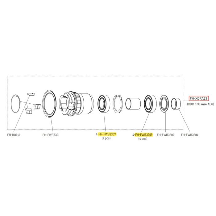 CAMPAGNOLO CUSCINETTI CORPETTO XDR D.33 MM (4PZ) CAMPAGNOLO CUSCINETTI CORPETTO XDR D.33 MM (4PZ)